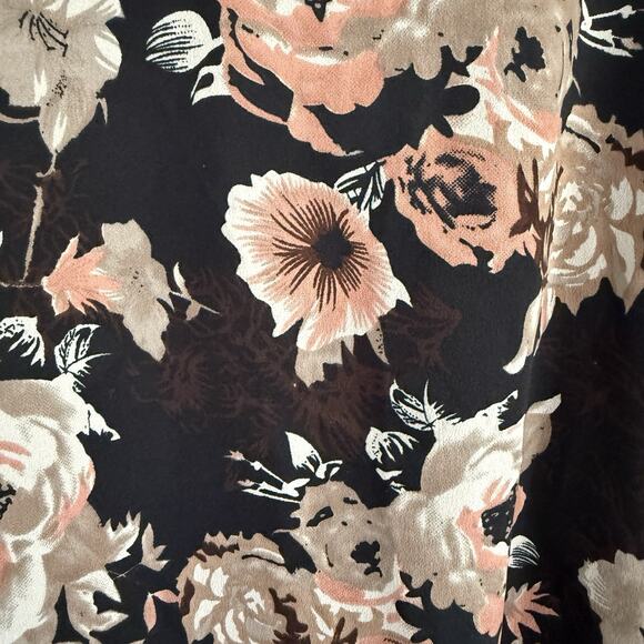 Speed Limit Womens Black Brown Floral 1/4 Zip V Neck Size 3XL Workwear Capsule - Picture 5 of 8